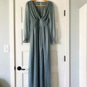 BALTIC BORN | blue sparkle maxi dress | size small